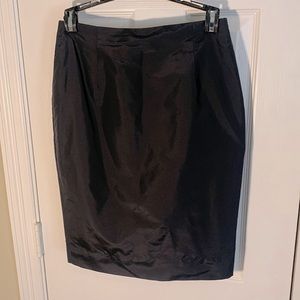 Doncaster black silk taffeta knee length pencil skirt size 4